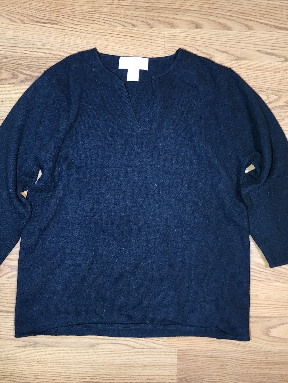 Precious Fibers 100% Cashmere Sweater Womens Medium Black V Neck Soft Luxury
